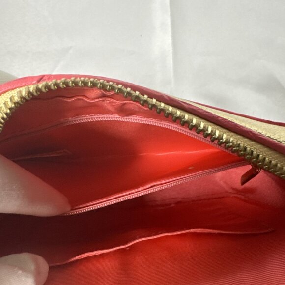 Lilly Pulitzer Metallic Gold Crossbody Bag With Pink Trim - Picture 13 of 16